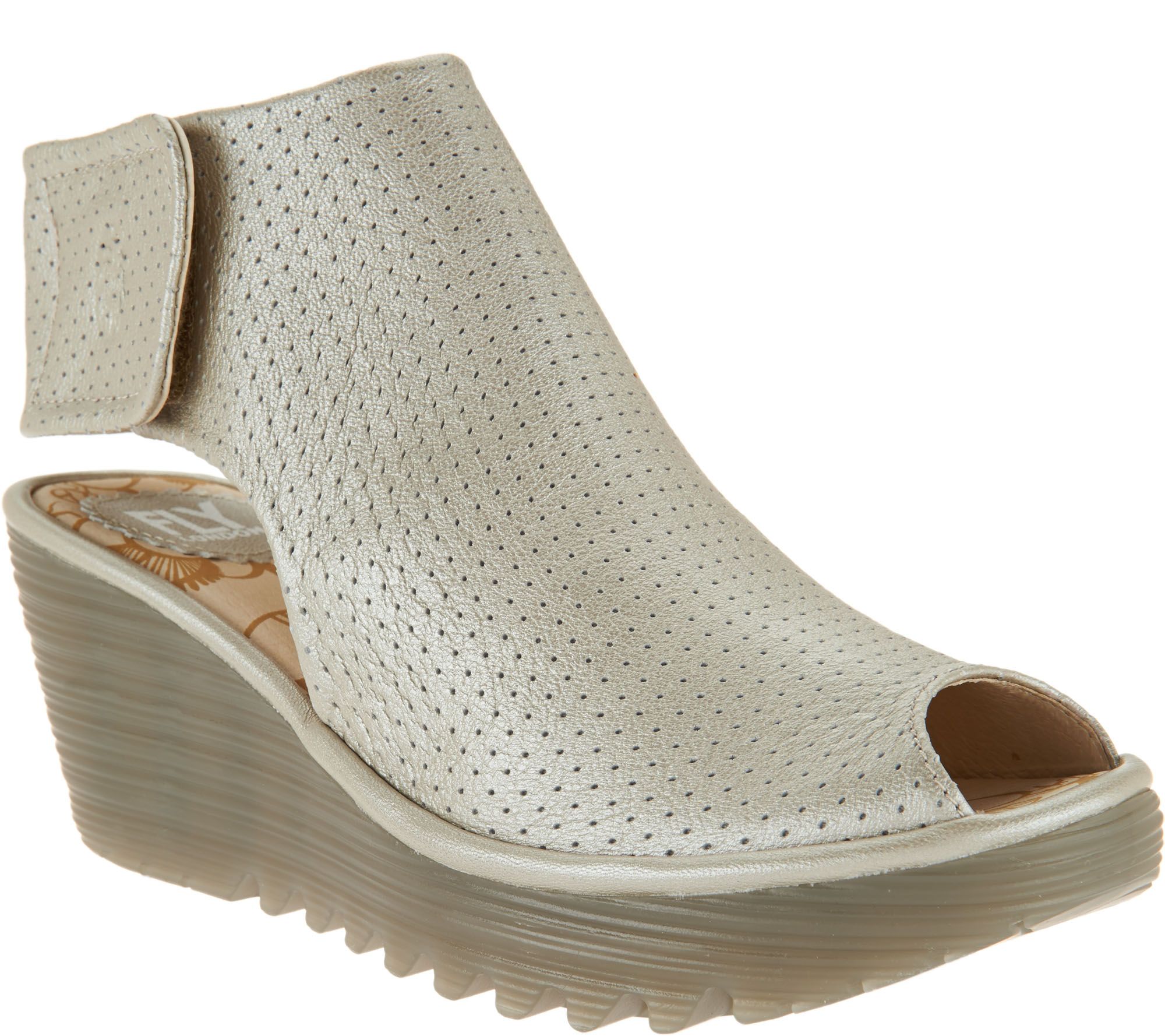 fly london open toe wedge